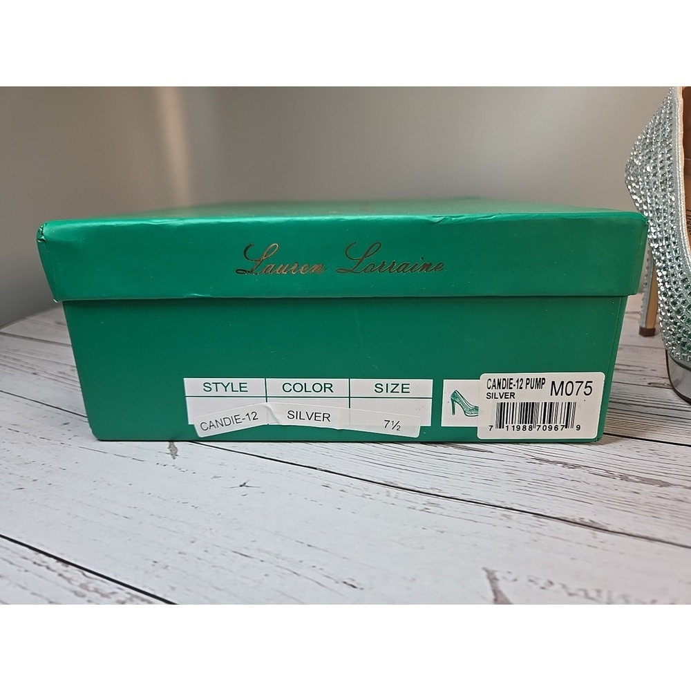 Lauren Lorraine Candie 12 Rhinestone Platform Wedding Dress Pumps Sz 7.5 Holiday - Picture 8 of 8